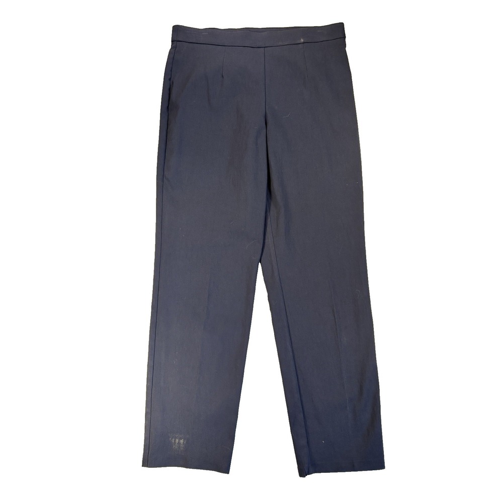 Dana‎ Buchman Women's Med Navy Blue Ponte Pull On Ankle Pants Career Capsule